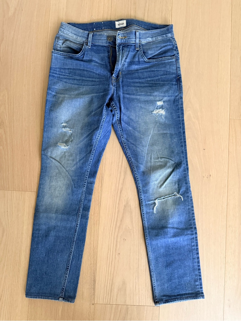 Hudson Blake Slim Straight Distressed Men’s Jeans Size 31